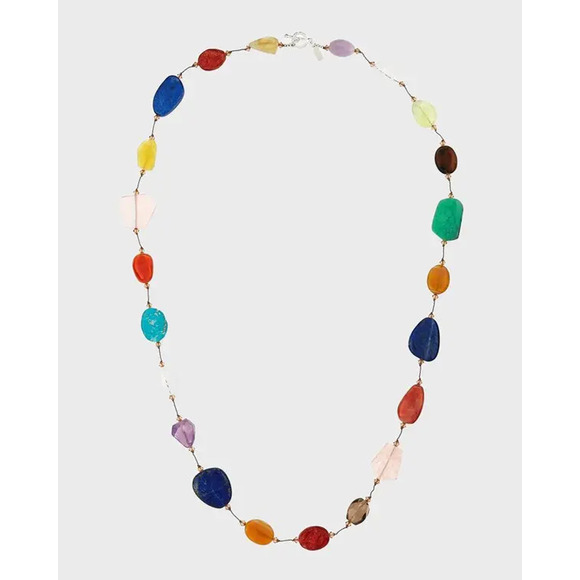 Margo Morrison Carnival Multi-Stone Long Necklace with Toogle Clasp - Picture 2 of 5